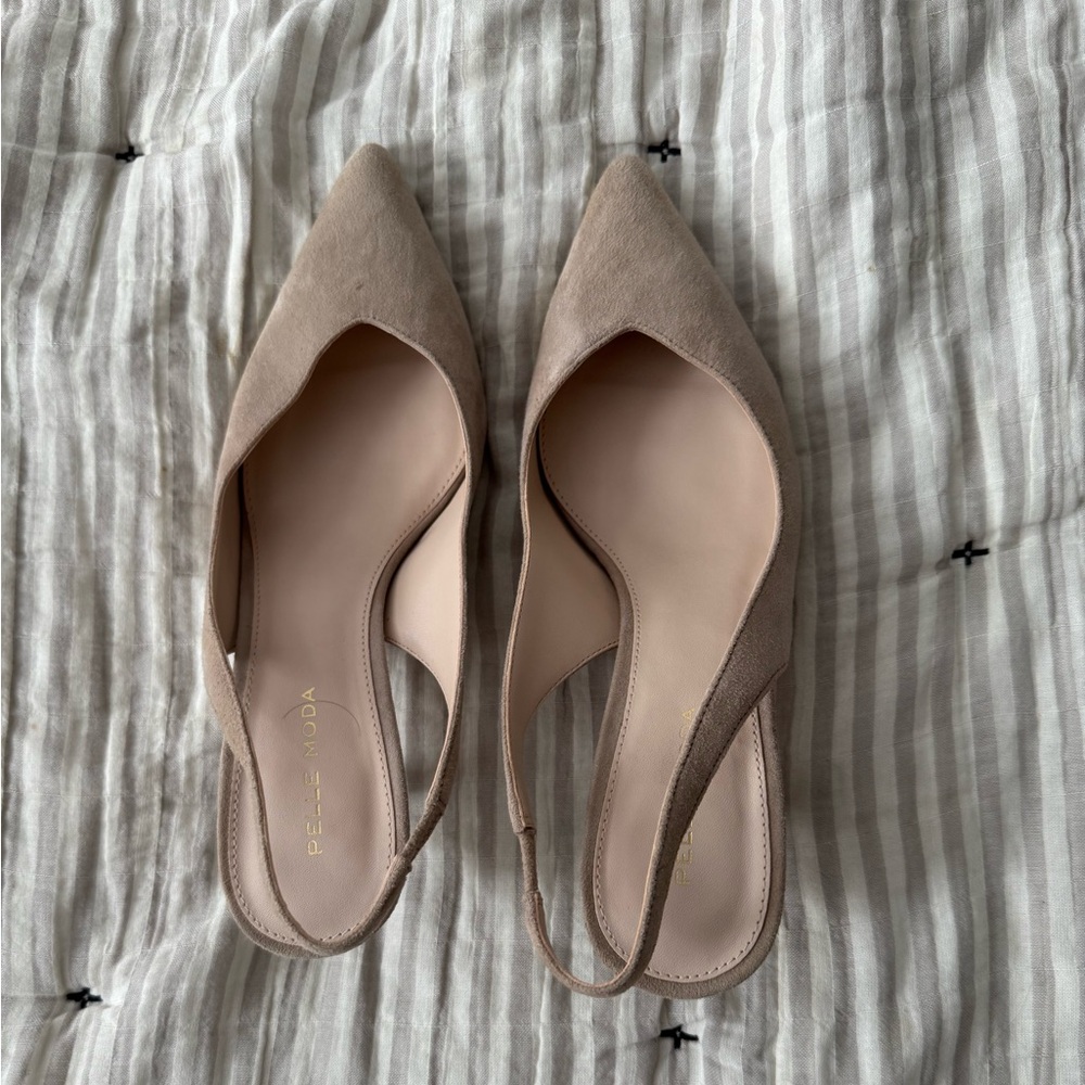 Minimalistic suede slingbacks - Picture 2 of 4